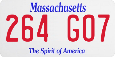 MA license plate 264GO7