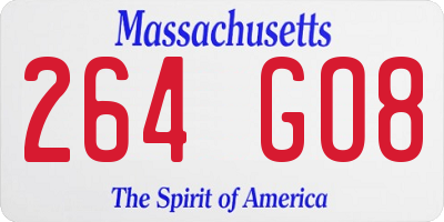 MA license plate 264GO8