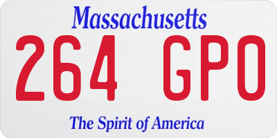 MA license plate 264GP0