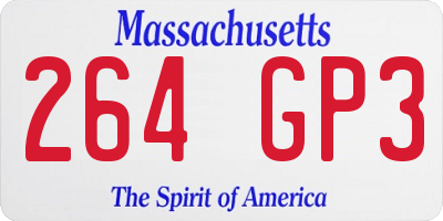 MA license plate 264GP3