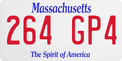 MA license plate 264GP4