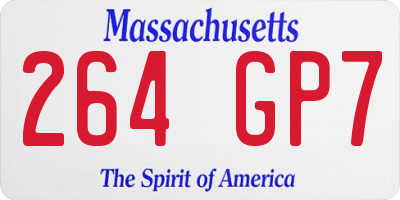 MA license plate 264GP7