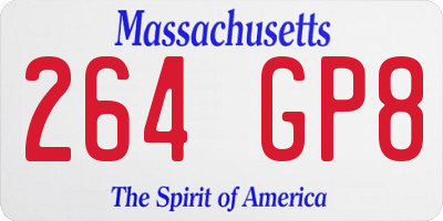 MA license plate 264GP8