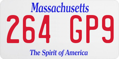 MA license plate 264GP9