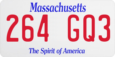 MA license plate 264GQ3