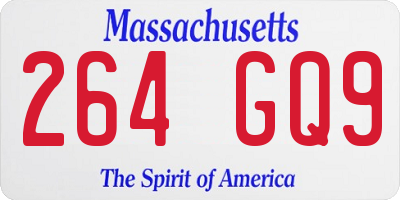 MA license plate 264GQ9