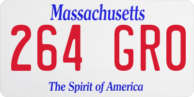 MA license plate 264GR0