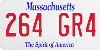 MA license plate 264GR4