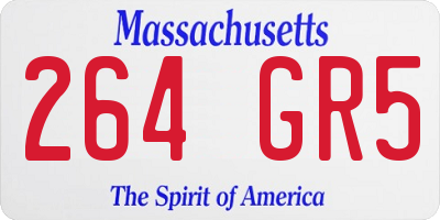 MA license plate 264GR5