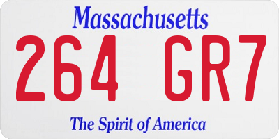 MA license plate 264GR7