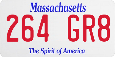 MA license plate 264GR8