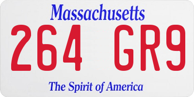 MA license plate 264GR9
