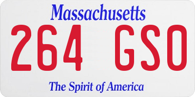 MA license plate 264GS0
