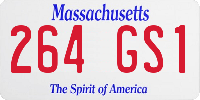 MA license plate 264GS1