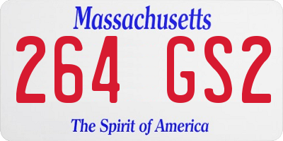 MA license plate 264GS2