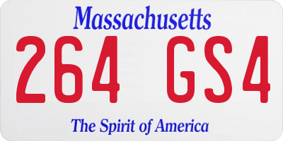 MA license plate 264GS4