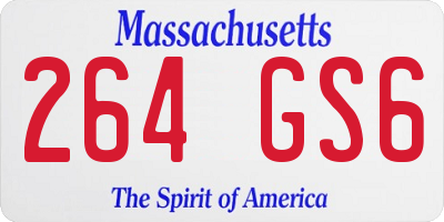 MA license plate 264GS6