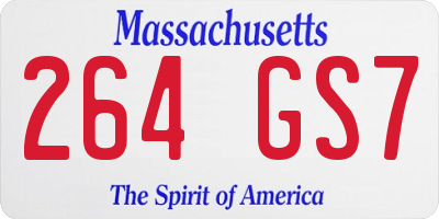 MA license plate 264GS7