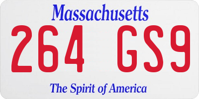 MA license plate 264GS9