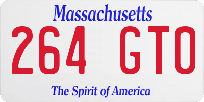 MA license plate 264GT0