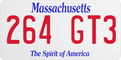 MA license plate 264GT3