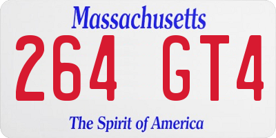 MA license plate 264GT4