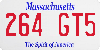 MA license plate 264GT5