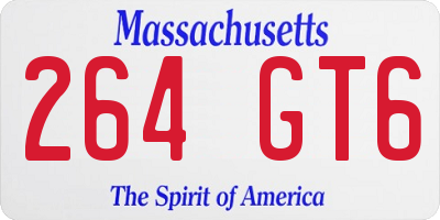 MA license plate 264GT6