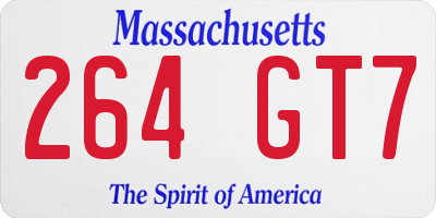 MA license plate 264GT7