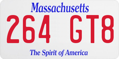 MA license plate 264GT8