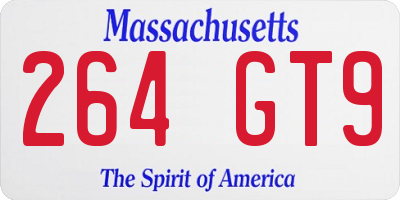 MA license plate 264GT9