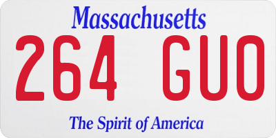 MA license plate 264GU0