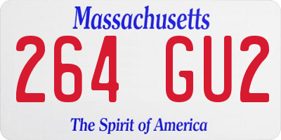 MA license plate 264GU2