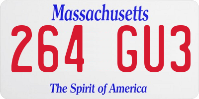 MA license plate 264GU3