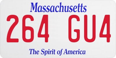 MA license plate 264GU4