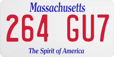 MA license plate 264GU7