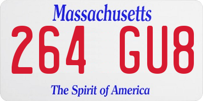 MA license plate 264GU8