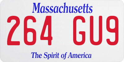 MA license plate 264GU9