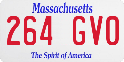 MA license plate 264GV0