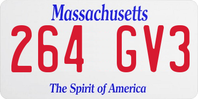 MA license plate 264GV3