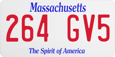 MA license plate 264GV5