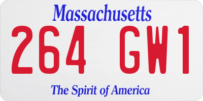 MA license plate 264GW1
