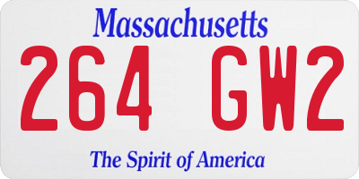 MA license plate 264GW2