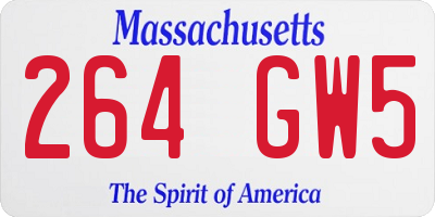 MA license plate 264GW5
