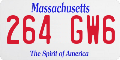 MA license plate 264GW6