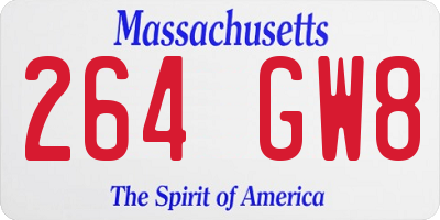 MA license plate 264GW8