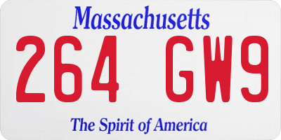 MA license plate 264GW9