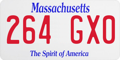 MA license plate 264GX0