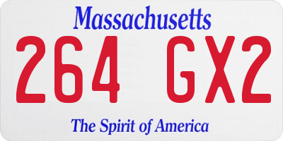 MA license plate 264GX2