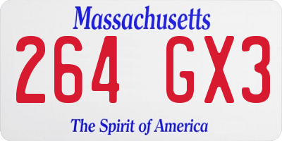 MA license plate 264GX3